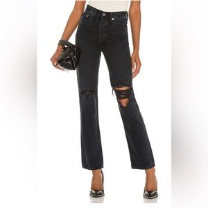 BRAND NEW AGOLDE Lana Straight Jeans in Disorder (Black) in Size 32